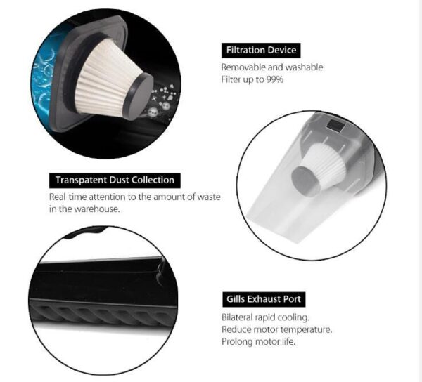 High Power Wet and Dry Vacuum Cleaner Car Vacuum Cleaner Super Suction Haipa Handheld - Image 6